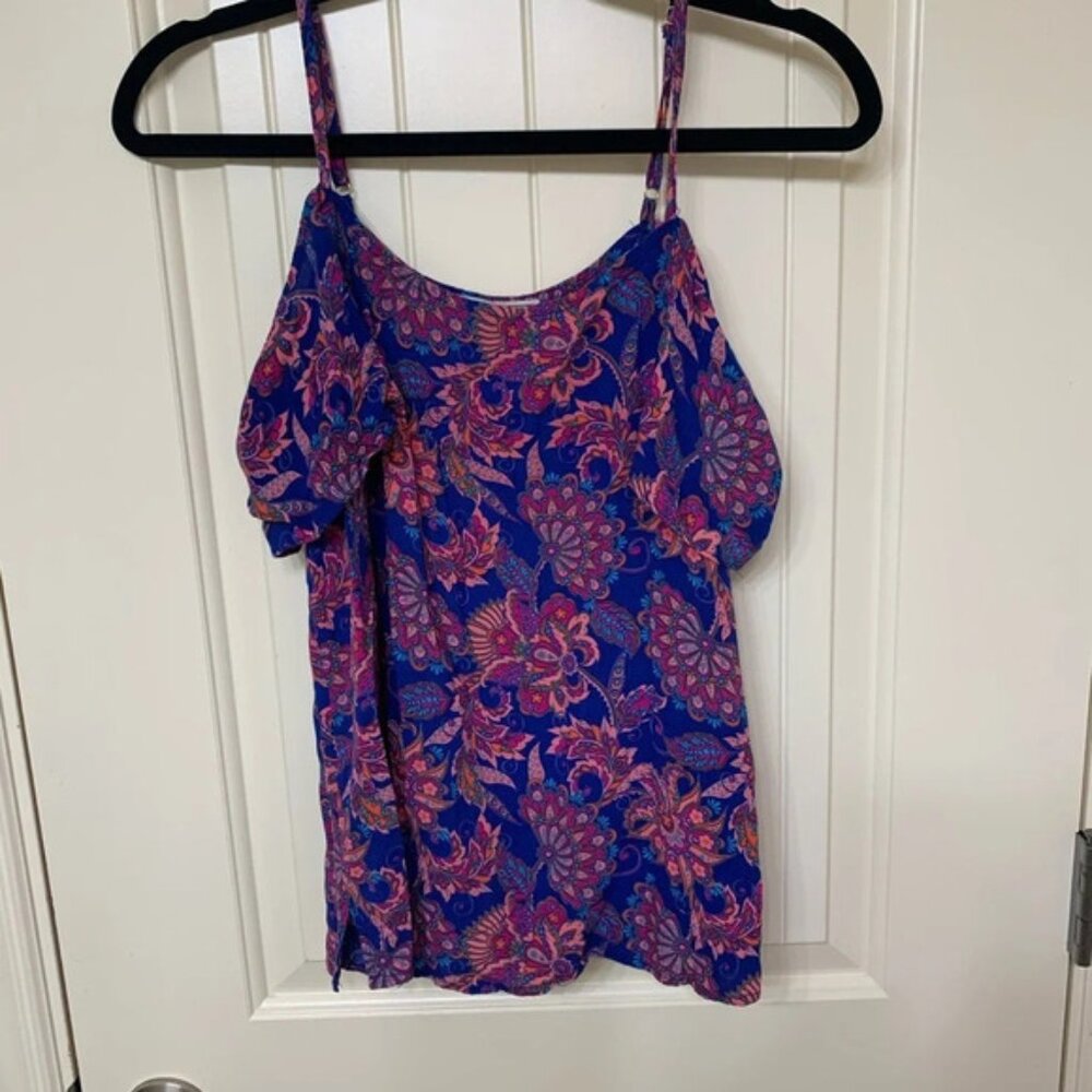 Siberian Cold-Shoulder Floral Blouse